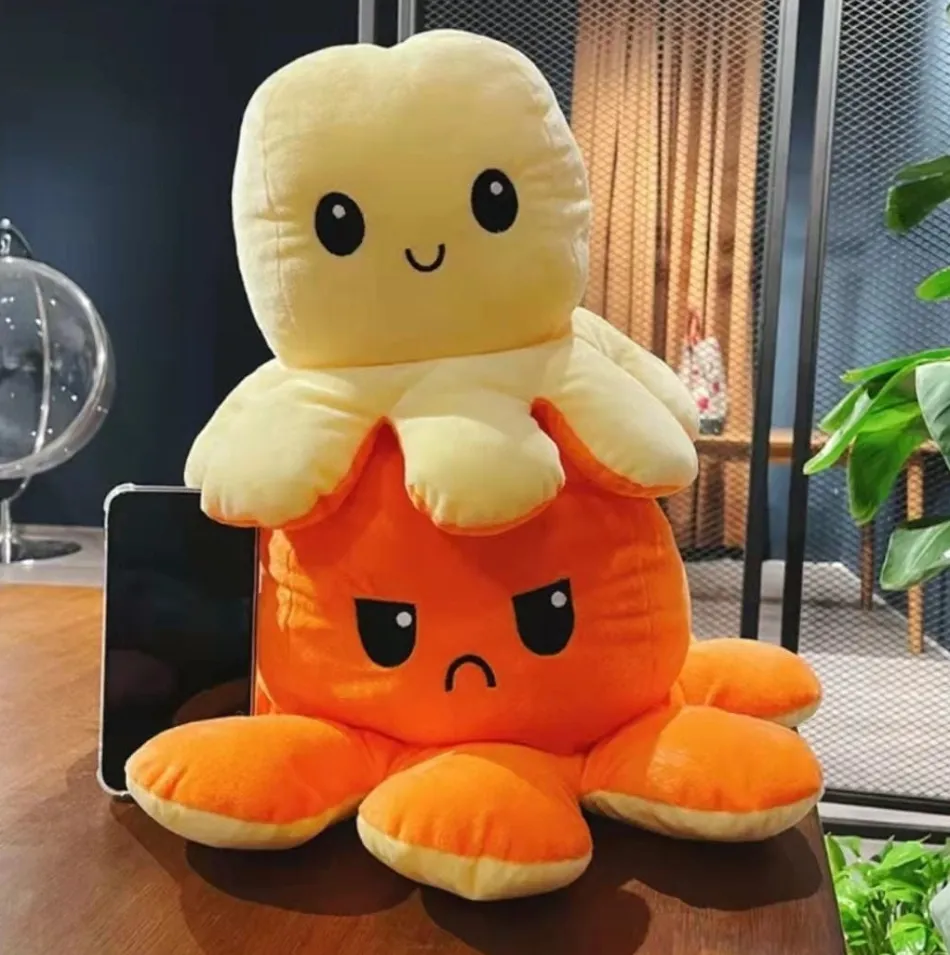 Clearance La compagnie de la peluche La pieuvre géante - peluche réversible