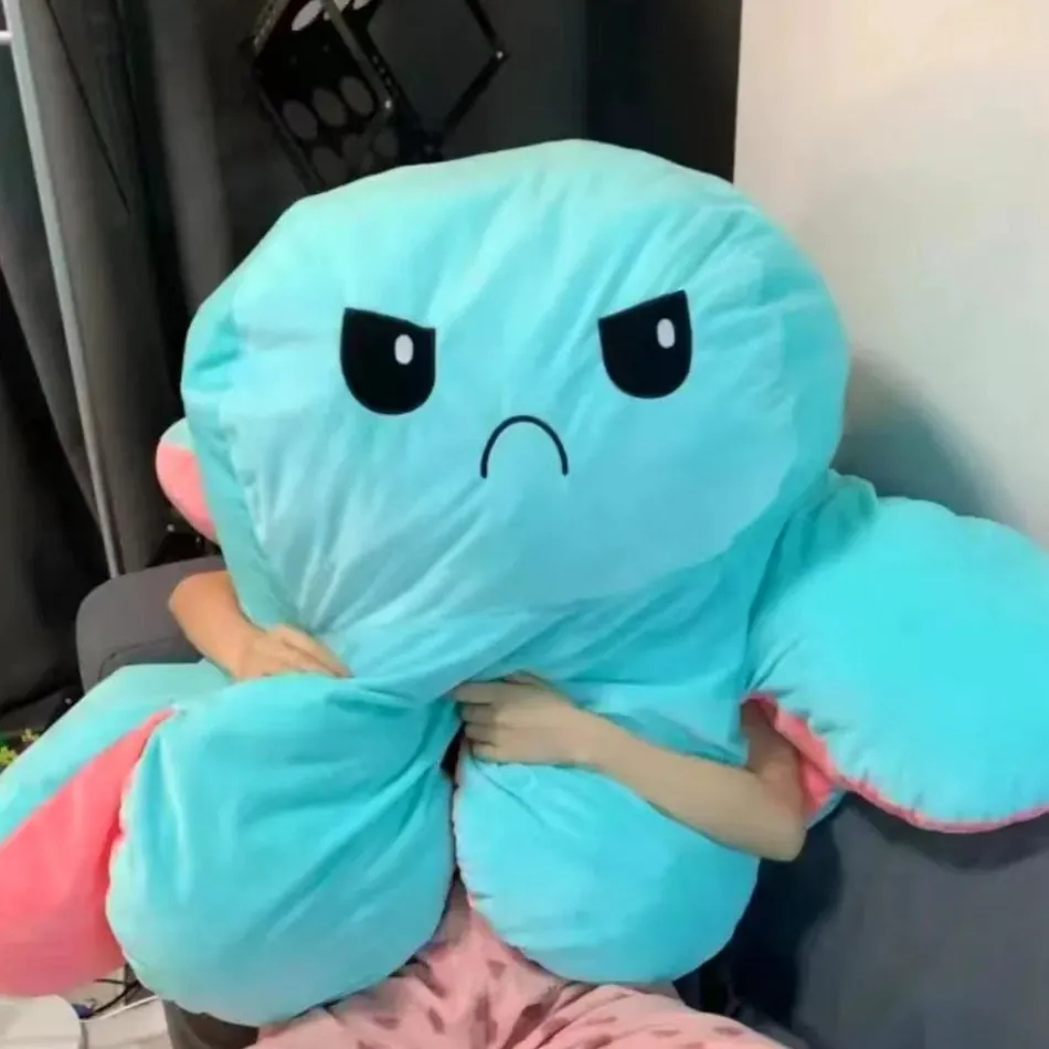 Clearance La compagnie de la peluche La pieuvre géante - peluche réversible