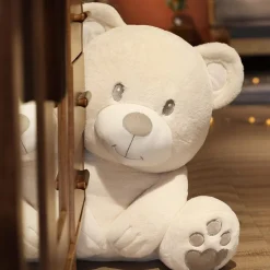 New La compagnie de la peluche L'ours en peluche aux pattes douces et câlines Blanc