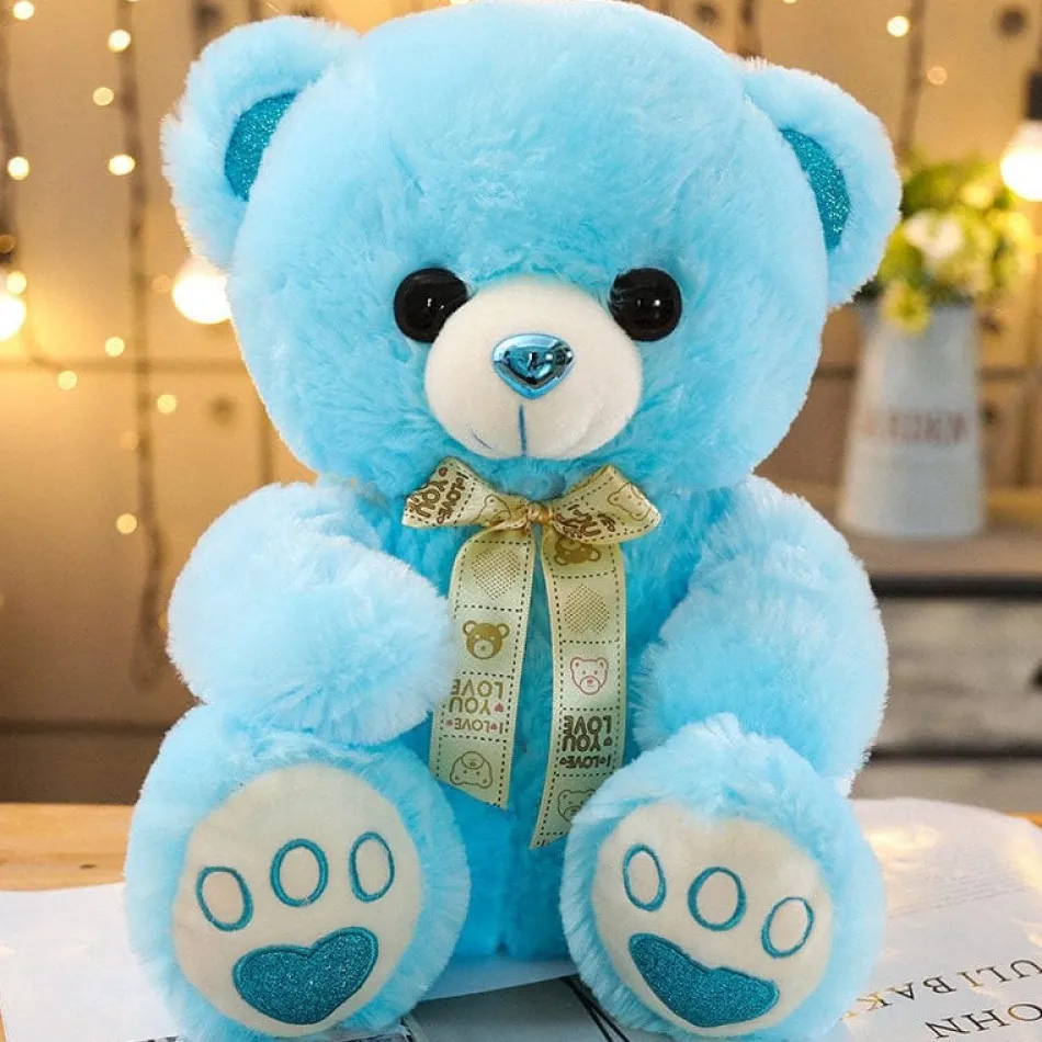 Clearance La compagnie de la peluche Ours en peluche coloré avec un petit nœud