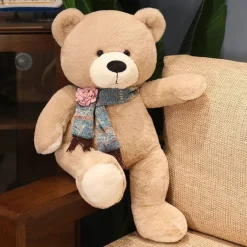 Clearance La compagnie de la peluche Ours en peluche géant brun avec son écharpe