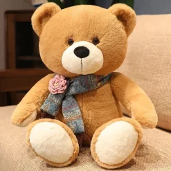 Clearance La compagnie de la peluche Ours en peluche géant brun avec son écharpe