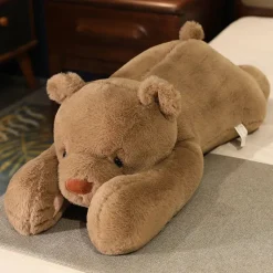 Outlet La compagnie de la peluche Ours en peluche géant brun et allongé