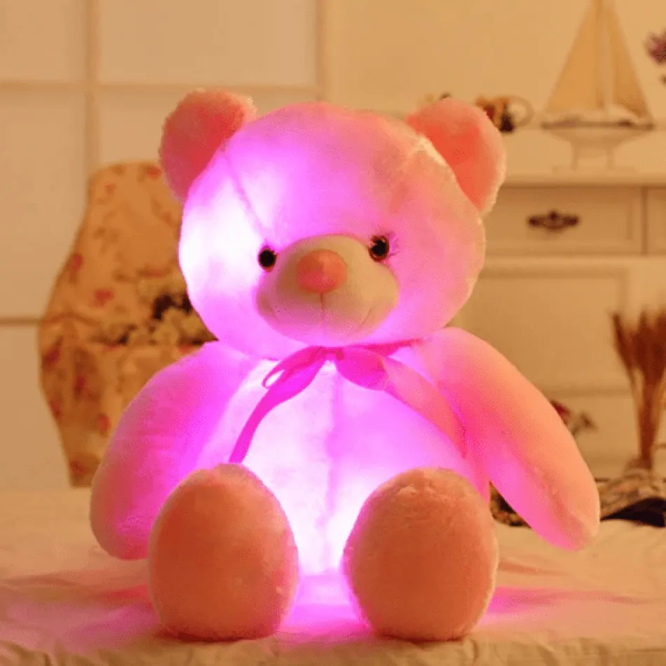 Sale La compagnie de la peluche Ours en peluche qui s'illumine