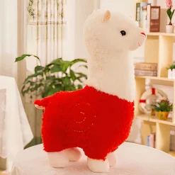La compagnie de la peluche Peluche alpaga robe colorée doux et câlin enfant