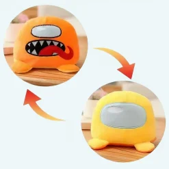 Best La compagnie de la peluche Peluche Among Us réversible orange jaune amusant doux
