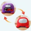 Sale La compagnie de la peluche Peluche Among Us violet rouge réversible amusant doux