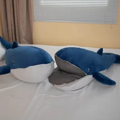 Sale La compagnie de la peluche Peluche baleine bleue à la bouche ouverte