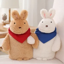 New La compagnie de la peluche Peluche bouillotte lapin à fourrure chaud