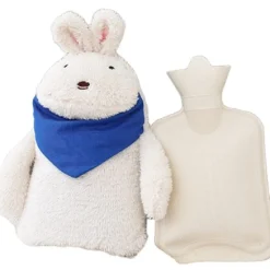 New La compagnie de la peluche Peluche bouillotte lapin à fourrure chaud