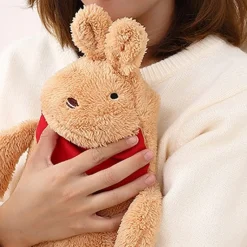 New La compagnie de la peluche Peluche bouillotte lapin à fourrure chaud