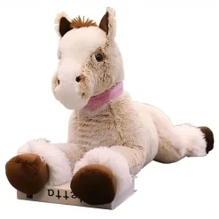 Outlet La compagnie de la peluche Peluche cheval beige doux enfant confort couchage