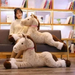 Outlet La compagnie de la peluche Peluche cheval beige doux enfant confort couchage