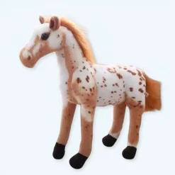 Online La compagnie de la peluche Peluche cheval blanc marron doux compagnon enfant
