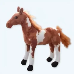 Outlet La compagnie de la peluche Peluche cheval doux marron blanc enfant câlin jouet