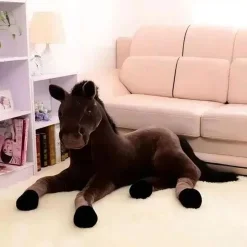 New La compagnie de la peluche Peluche cheval marron doux enfant câlin réaliste