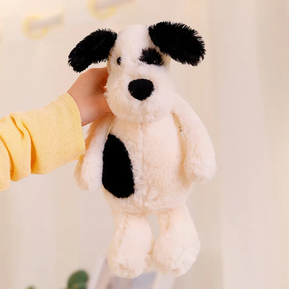 Sale La compagnie de la peluche Peluche chien blanc avec un œil noir
