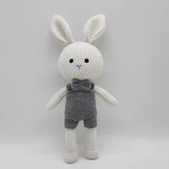 New La compagnie de la peluche Peluche crochet lapin doux enfant câlin univers tendre