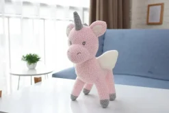 Best La compagnie de la peluche Peluche crochet licorne rose