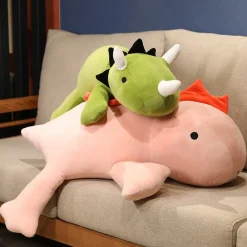 Hot La compagnie de la peluche Peluche dinosaure avec crinière et cornes