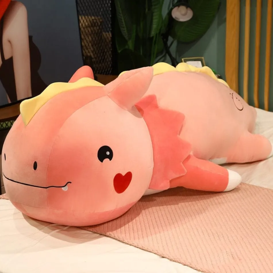 Discount La compagnie de la peluche Peluche dinosaure avec un cœur sur la joue