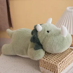 New La compagnie de la peluche Peluche dinosaure petit à cornes blanches