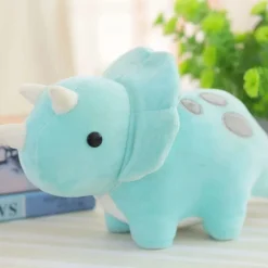 Discount La compagnie de la peluche Peluche dinosaure petit triceratops bleu
