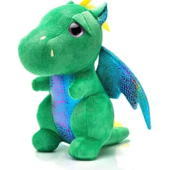 Hot La compagnie de la peluche Peluche dragon vert au ventre brillant