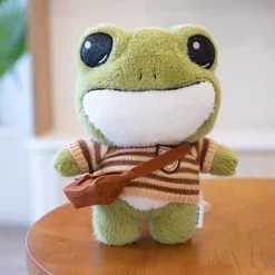 Online La compagnie de la peluche Peluche grenouille verte douce avec pull hiver câlin