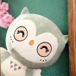 Best La compagnie de la peluche Peluche hibou vert kawaii doux pour déco enfant