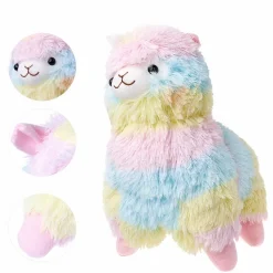Sale La compagnie de la peluche Peluche lama arc-en-ciel doux câlin décor pastel