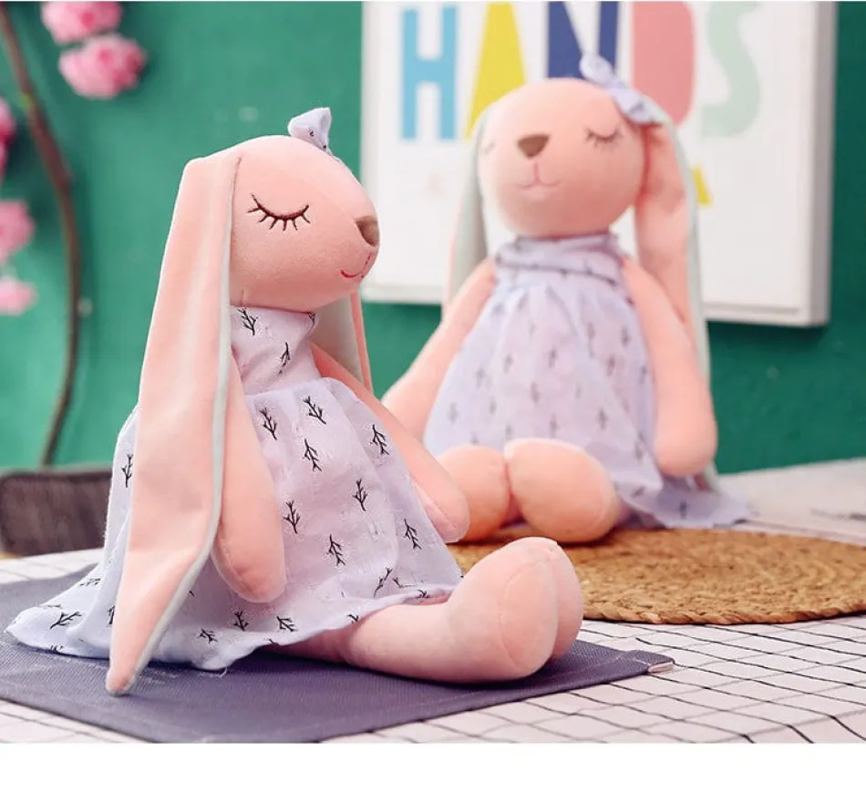 Sale La compagnie de la peluche Peluche lapin aux longues oreilles