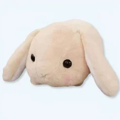 La compagnie de la peluche Peluche lapin beige doux couché enfant confort