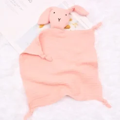 Best La compagnie de la peluche Peluche lapin câlin coton mousseline doux enfant