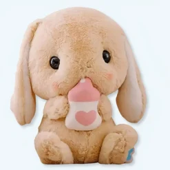 Outlet La compagnie de la peluche Peluche lapin doux avec biberon câlin enfant