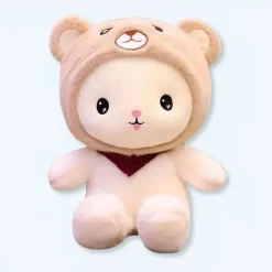 Online La compagnie de la peluche Peluche lapin doux bonnet ours enfant câlin chaleureux