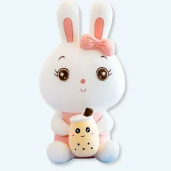 New La compagnie de la peluche Peluche lapin kawaii bubble tea doux enfant câlin