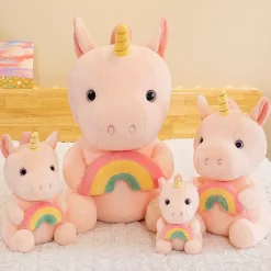 Sale La compagnie de la peluche Peluche licorne arc-en-ciel douce avec corne doré