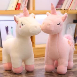 Online La compagnie de la peluche Peluche licorne blanche fleurie avec crinière arc-en-ciel
