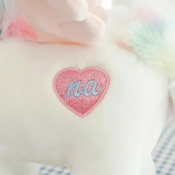 Best La compagnie de la peluche Peluche licorne blanche étoilée avec ailes et corne dorée