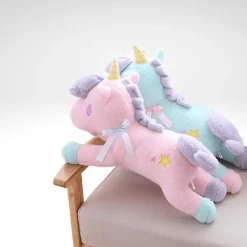 Clearance La compagnie de la peluche Peluche licorne bonbon bleu et rose