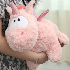 La compagnie de la peluche Peluche licorne coloré à poils épais
