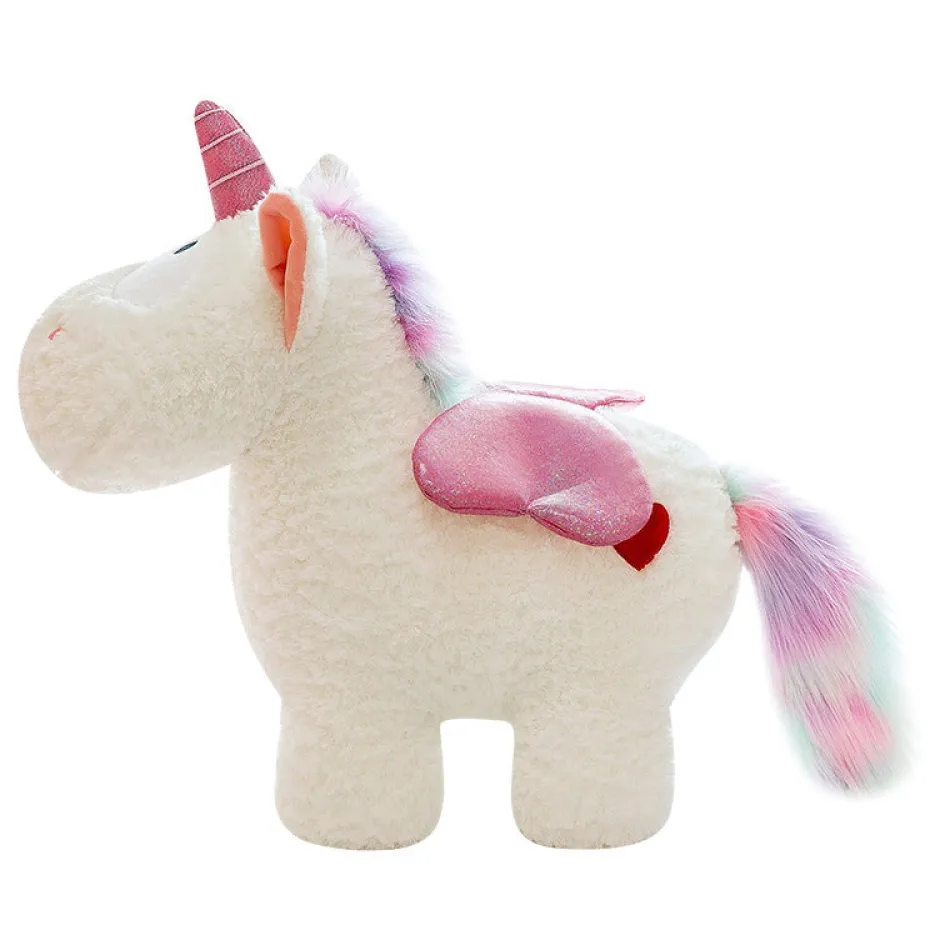 Sale La compagnie de la peluche Peluche licorne coloré magique avec ailes pailletées