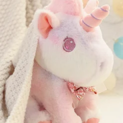 Sale La compagnie de la peluche Peluche licorne douce pastel et arc en ciel