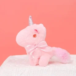 Outlet La compagnie de la peluche Peluche licorne miniature douce avec nœud et cornet pailleté