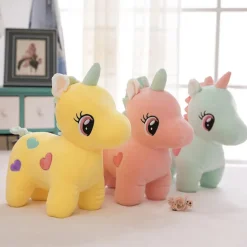 Online La compagnie de la peluche Peluche licorne multicolore avec des cœurs