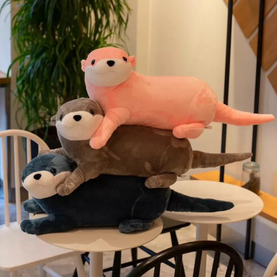 Outlet La compagnie de la peluche Peluche loutre coloré