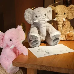 Online La compagnie de la peluche Peluche éléphant poilu aux petites défenses