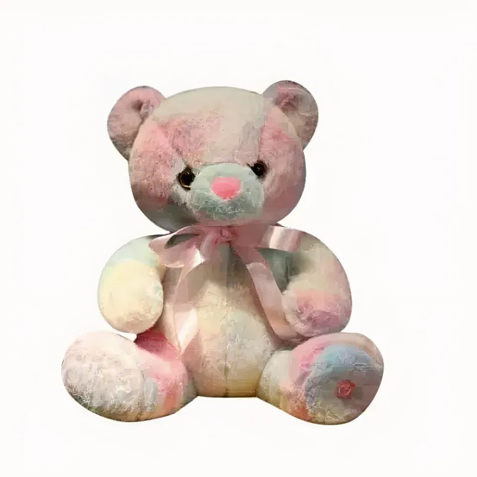 Online La compagnie de la peluche Peluche ours colorée veilleuse douce chambre enfant