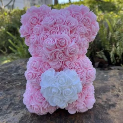 Best La compagnie de la peluche Peluche ourson en rose bicolore Saint-Valentin